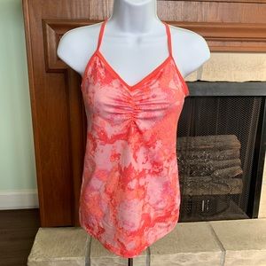 Champion Small Orange & Pink Tank w/ Bra Liner EUC